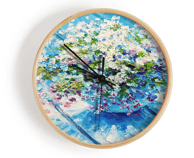 Dainty Flowers In A Vase Clock - Wallart-Direct UK