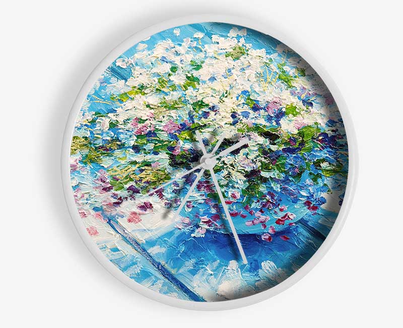 Dainty Flowers In A Vase Clock - Wallart-Direct UK