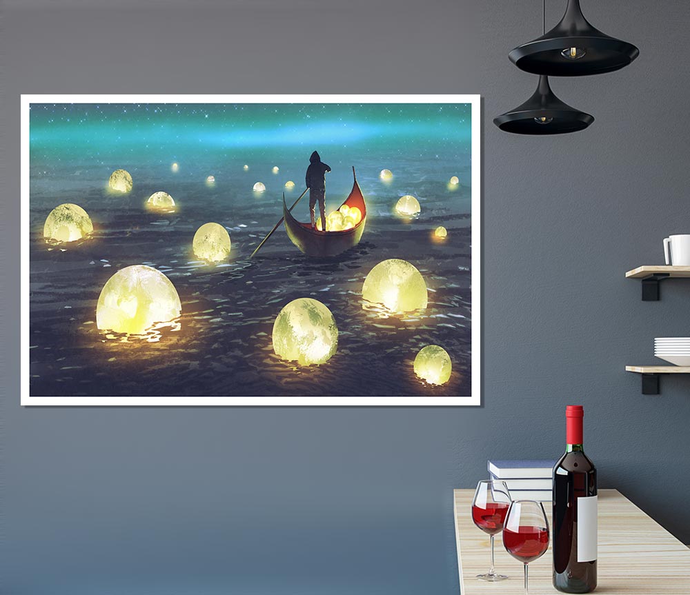 Fishing For Stars Print Poster Wall Art