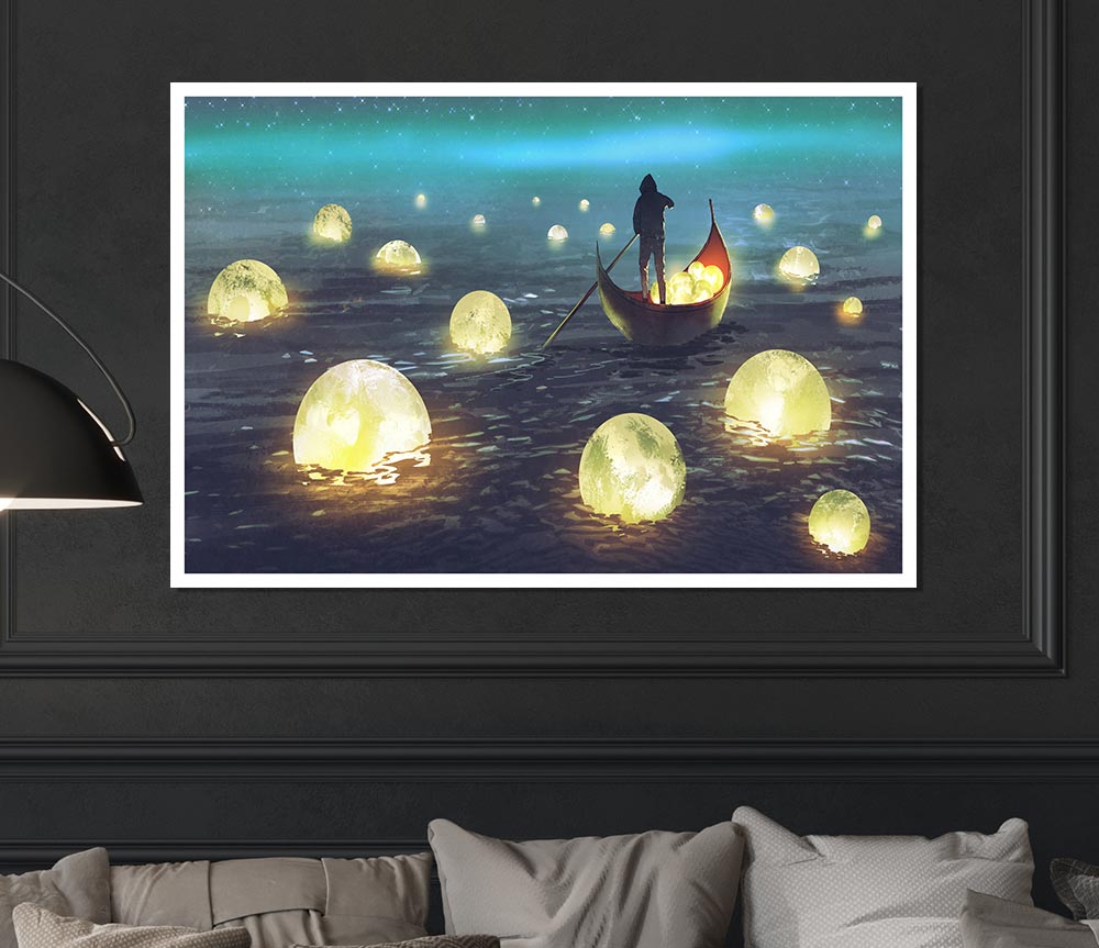 Fishing For Stars Print Poster Wall Art