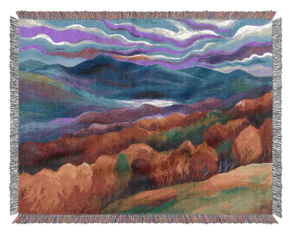 Multicoloured Mountains Woven Blanket