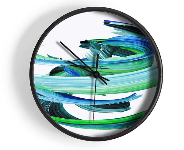 Swirl Of Paint On White Two Clock - Wallart-Direct UK