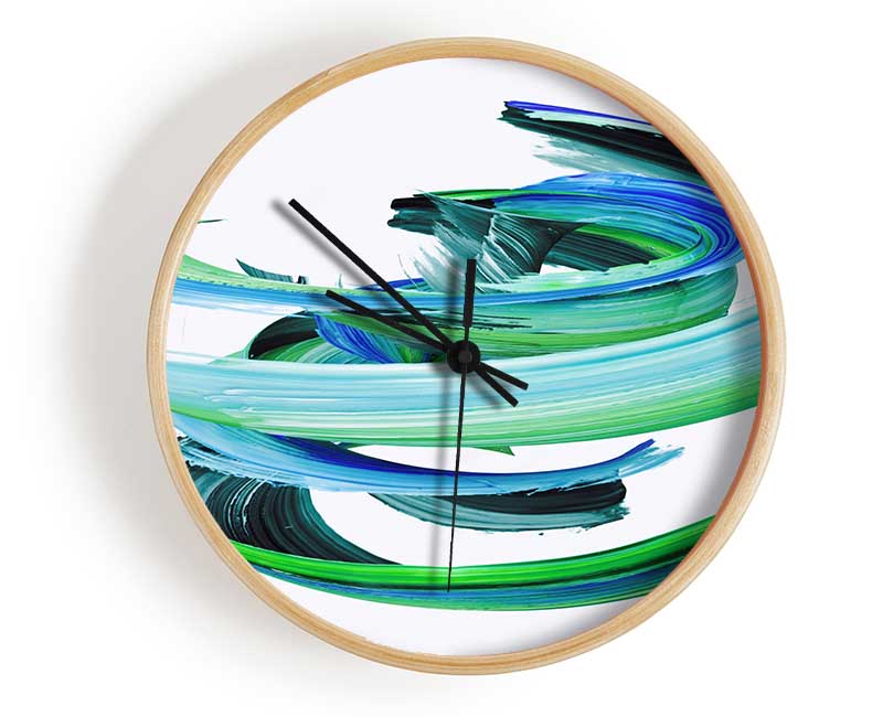 Swirl Of Paint On White Two Clock - Wallart-Direct UK