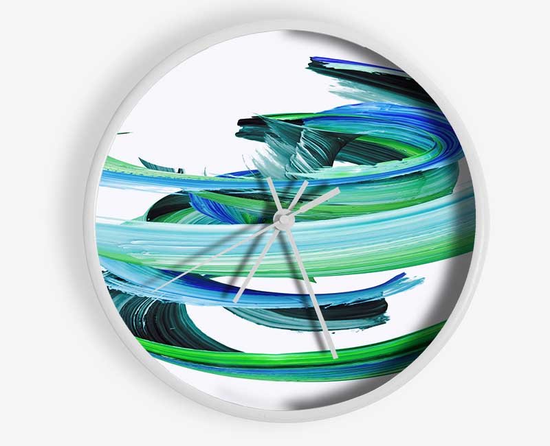 Swirl Of Paint On White Two Clock - Wallart-Direct UK