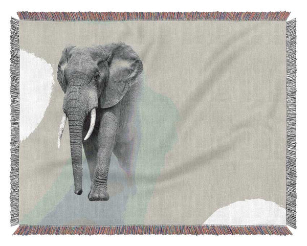 Elephant In The Mist Woven Blanket