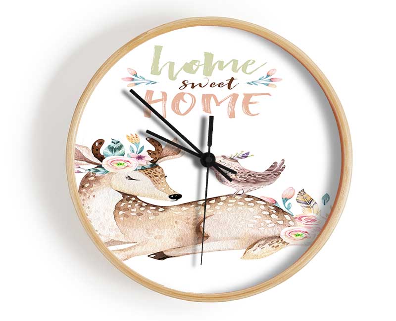 Home Sweet Home Woodland Animals Clock - Wallart-Direct UK