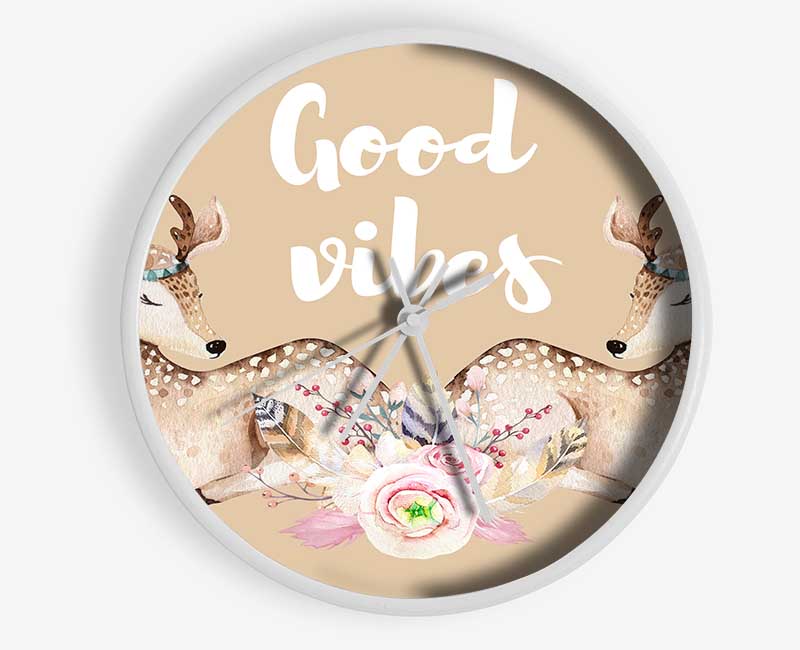 Good Vibes Woodland Animals Clock - Wallart-Direct UK