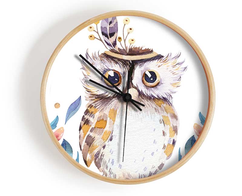 Native Indian Owl Clock - Wallart-Direct UK