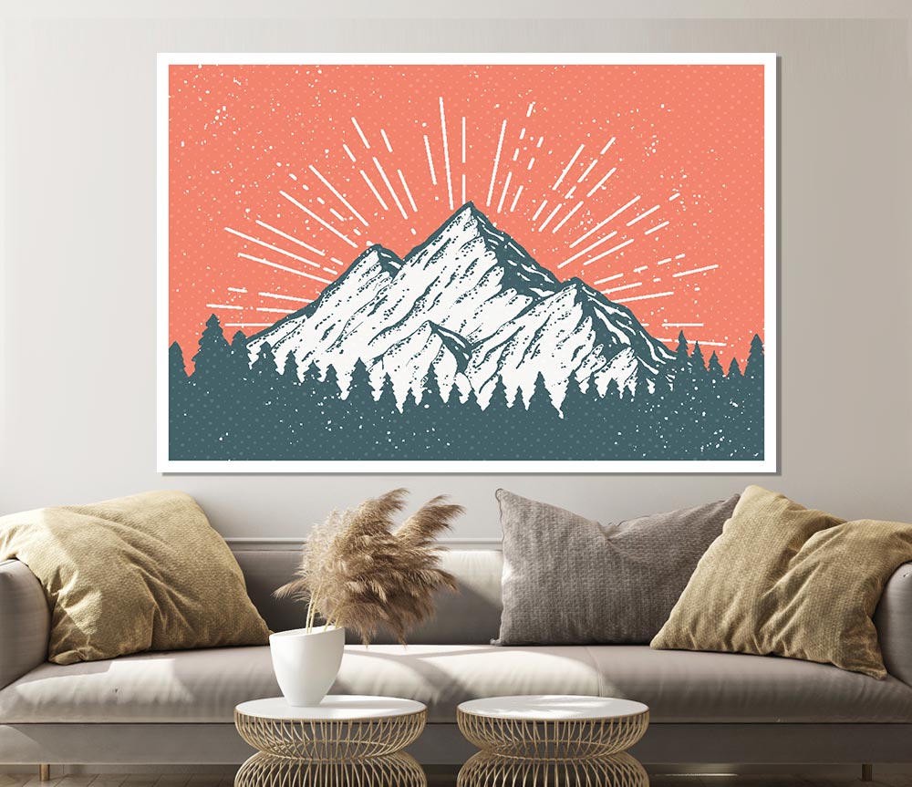 The Mountain Peak Print Poster Wall Art