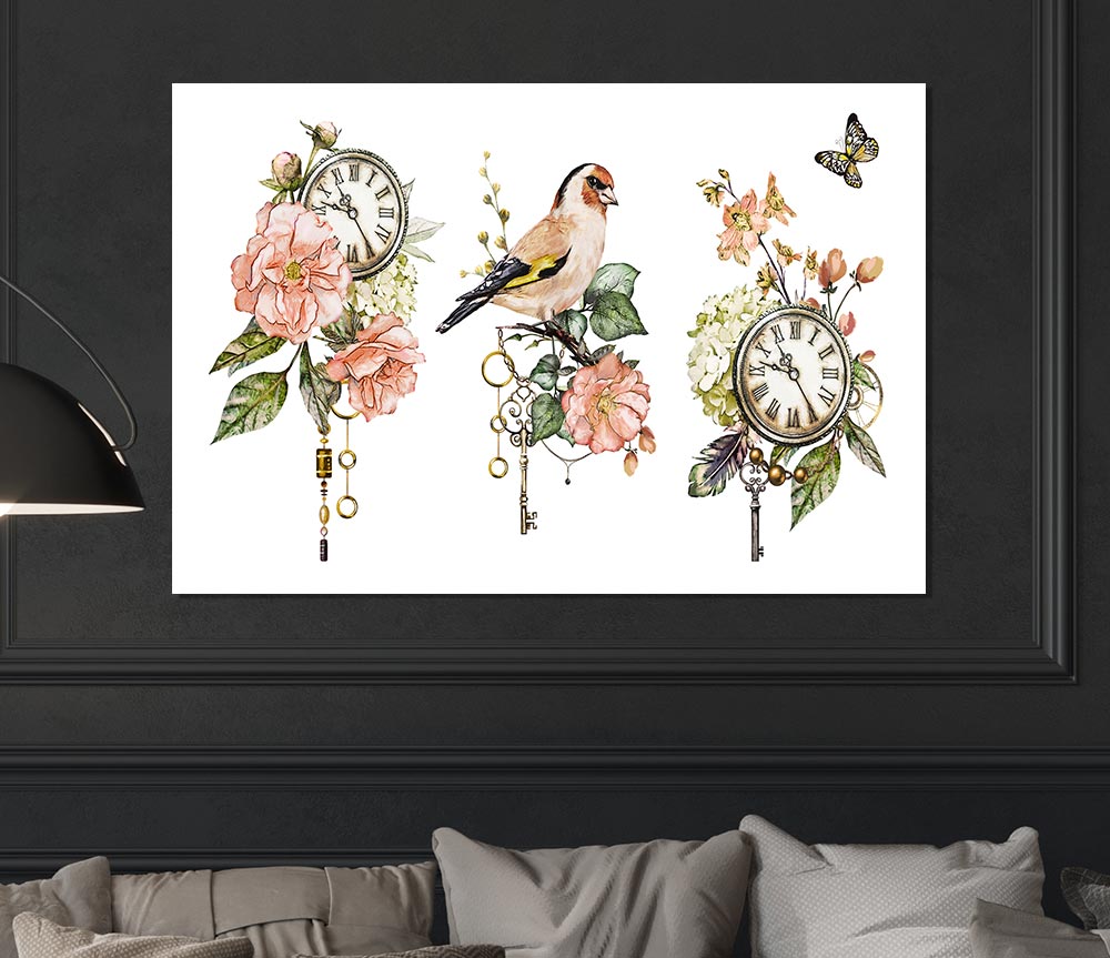 Three Floral Staments Print Poster Wall Art