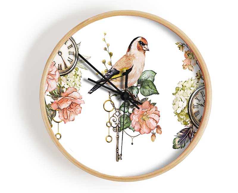 Three Floral Staments Clock - Wallart-Direct UK