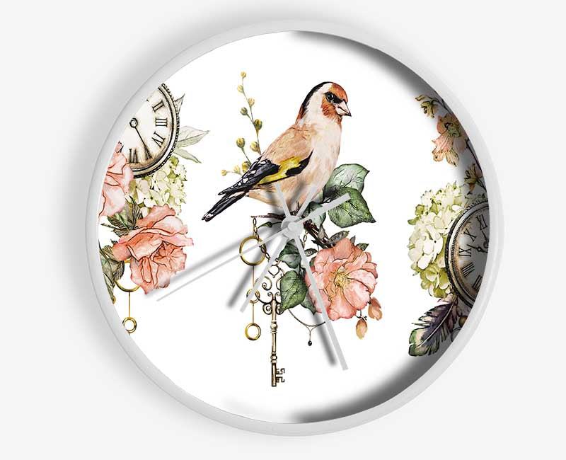 Three Floral Staments Clock - Wallart-Direct UK