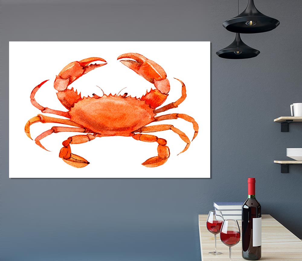 Watercolour Crab Print Poster Wall Art