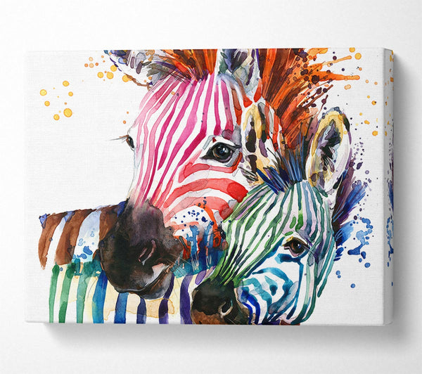 Picture of Multicoloured Rainbow Zebra Canvas Print Wall Art