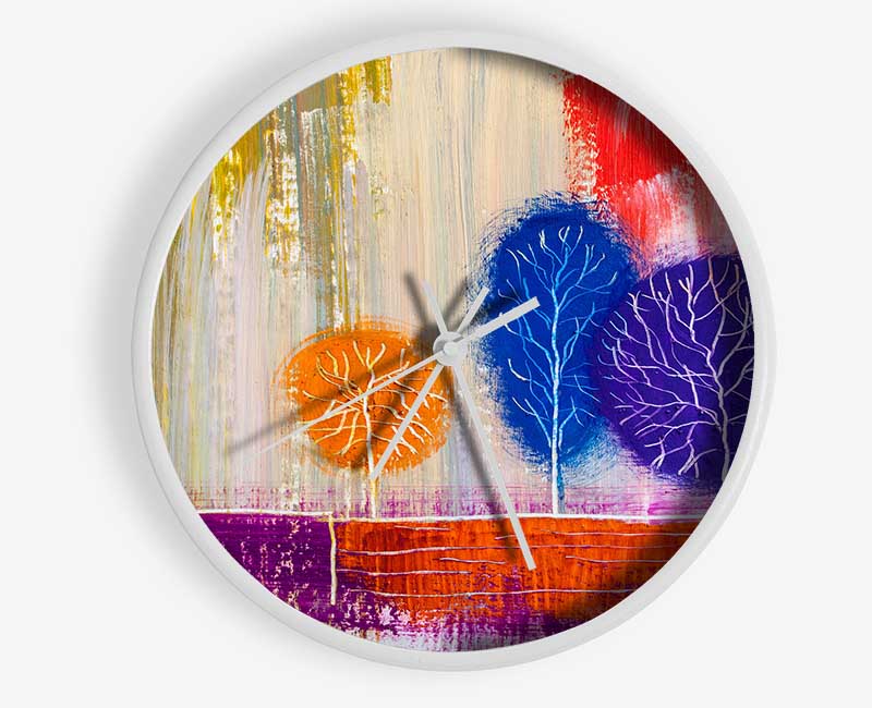 Trees In The Meadow Art Clock - Wallart-Direct UK