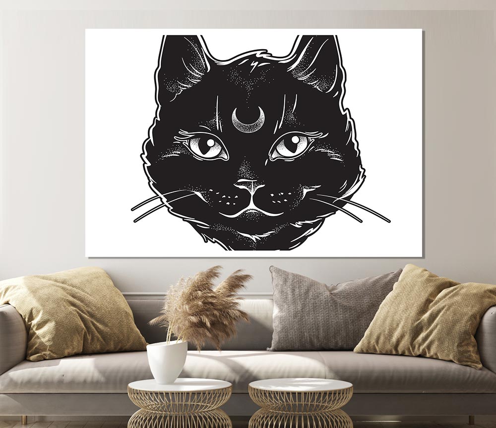 Witches Cat Print Poster Wall Art