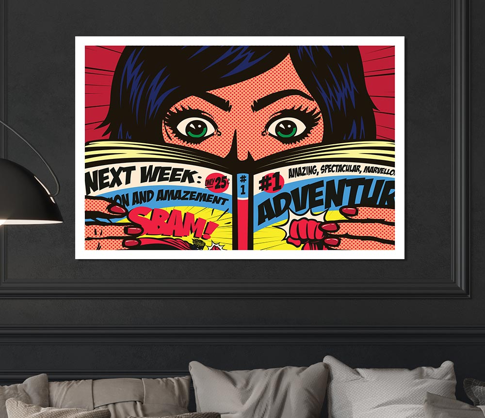 Comic Book Read Print Poster Wall Art