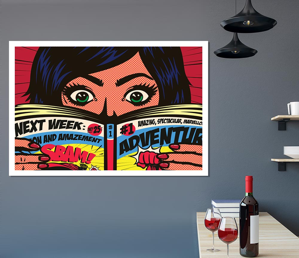 Comic Book Read Print Poster Wall Art