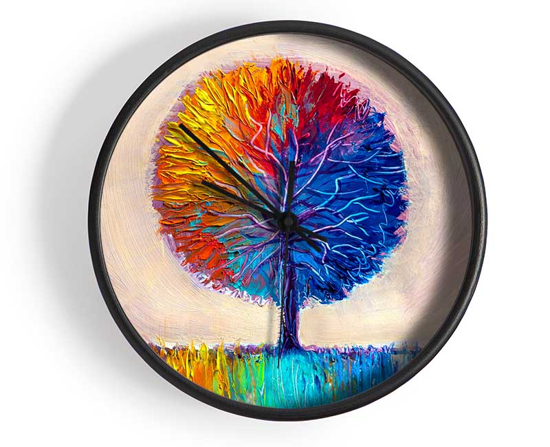 Lone Tree Rainbow Clock - Wallart-Direct UK