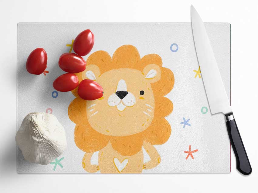 Friendly Lion Colours Glass Chopping Board