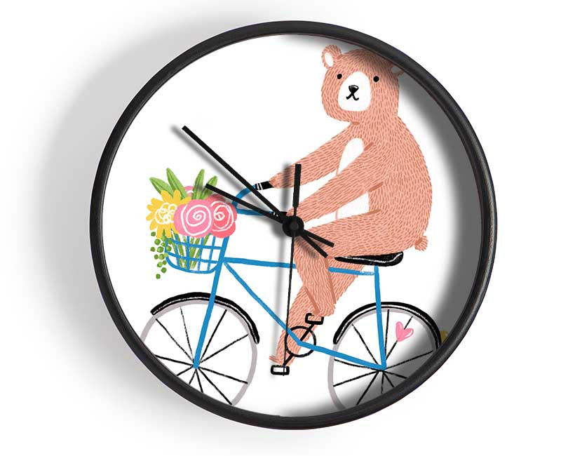 Bear Riding A Bike Clock - Wallart-Direct UK