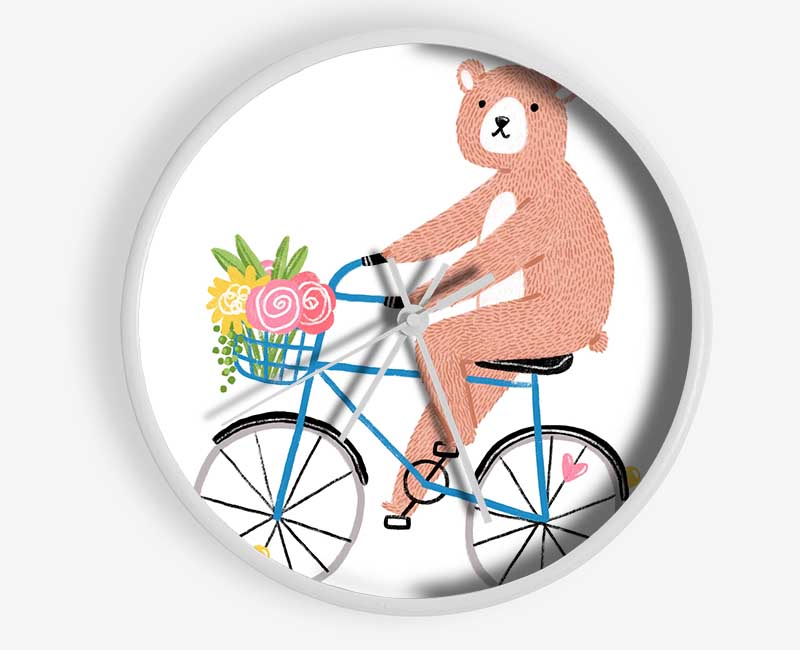 Bear Riding A Bike Clock - Wallart-Direct UK