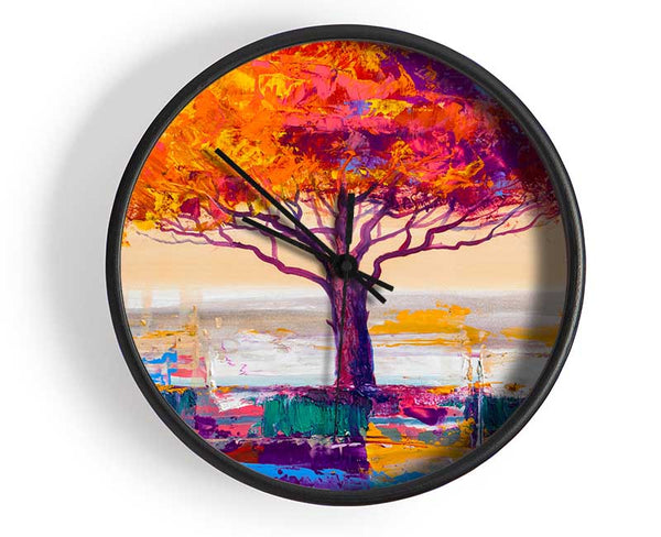 Close Up Tree Autumnal Clock - Wallart-Direct UK