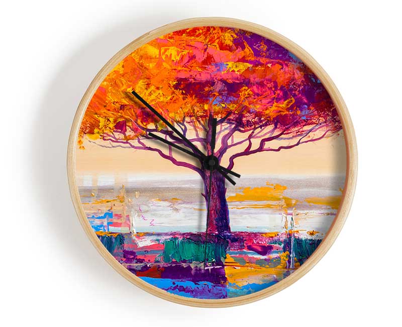 Close Up Tree Autumnal Clock - Wallart-Direct UK