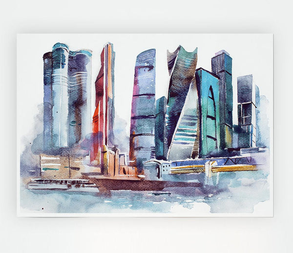 The City Harbour Print Poster Wall Art