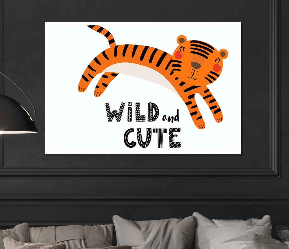 Wild And Cute Tiger Print Poster Wall Art