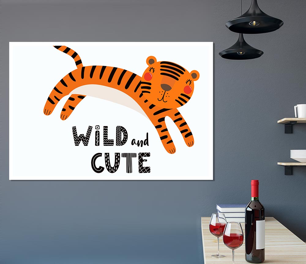 Wild And Cute Tiger Print Poster Wall Art