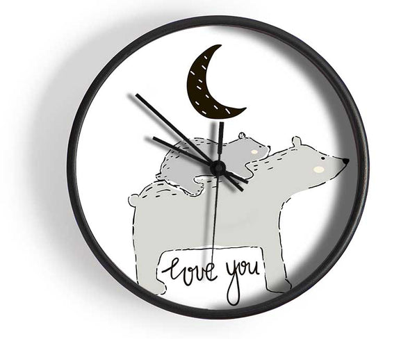 Bear Family Moon Clock - Wallart-Direct UK