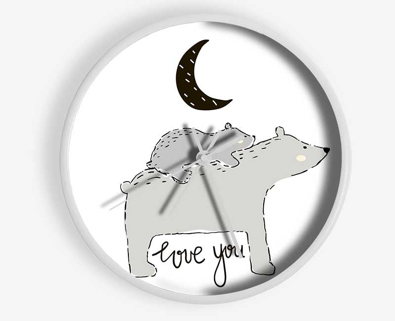 Bear Family Moon Clock - Wallart-Direct UK