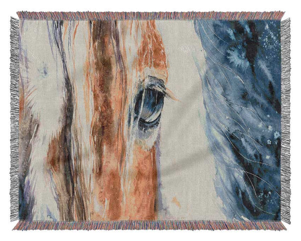 Deep Into Horses Eye Woven Blanket