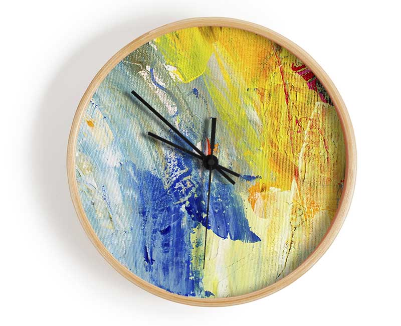 Hard Strokes Of Colour Clock - Wallart-Direct UK