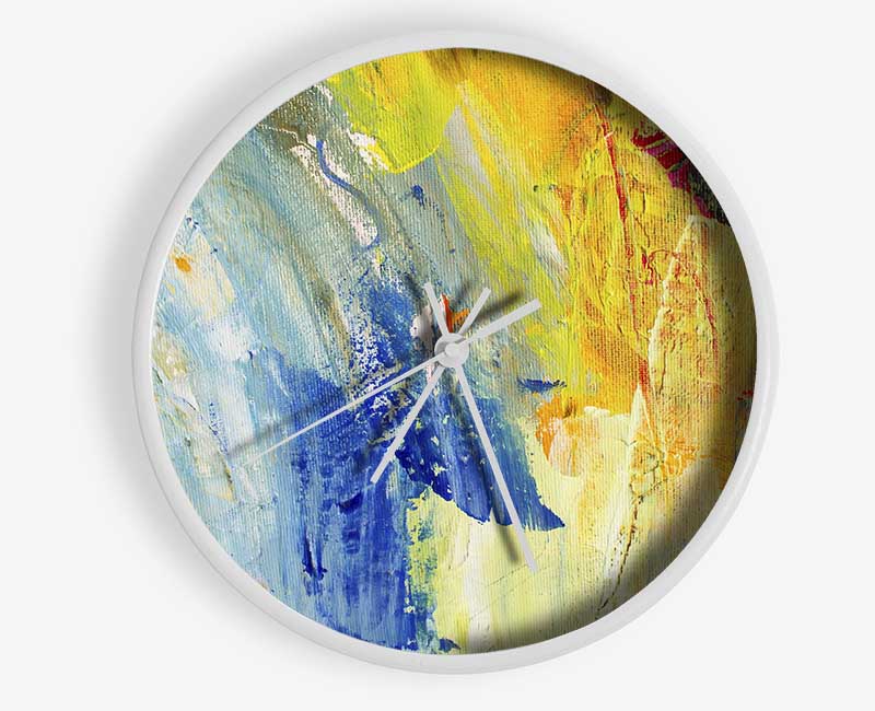 Hard Strokes Of Colour Clock - Wallart-Direct UK