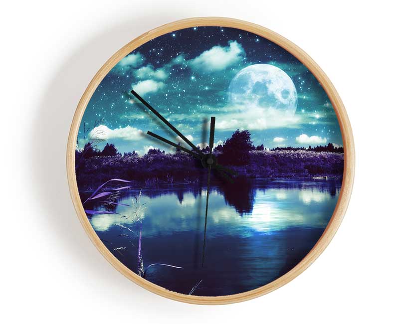 Lake Under The Night Sky Clock - Wallart-Direct UK