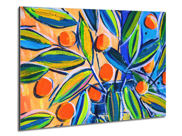 Bright Oranges On Tree