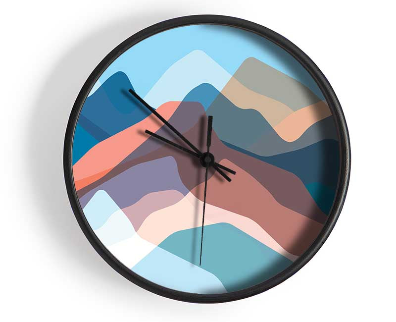 Modern Mountain Range Clock - Wallart-Direct UK