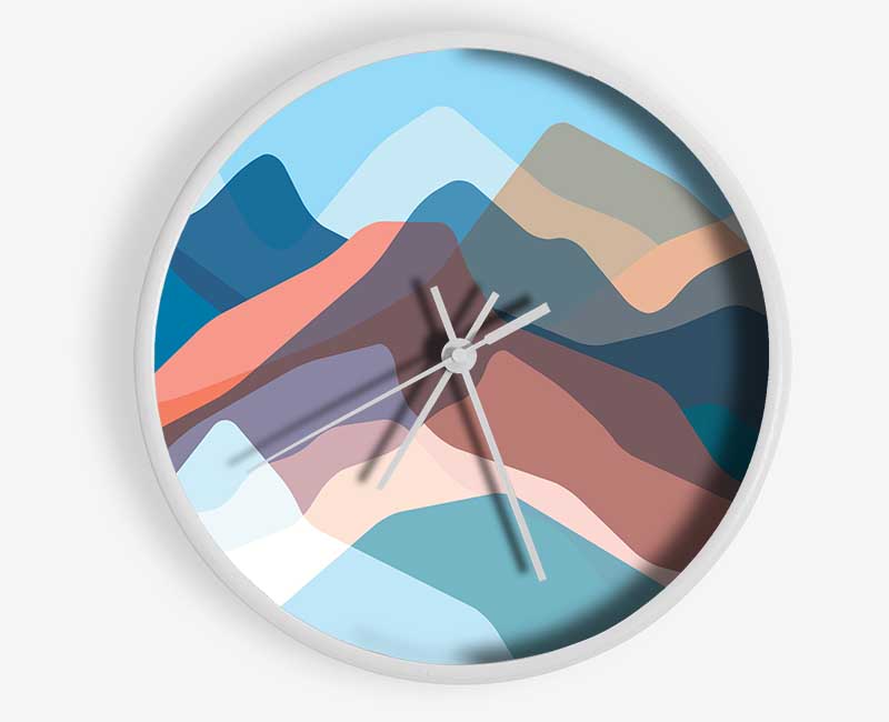 Modern Mountain Range Clock - Wallart-Direct UK