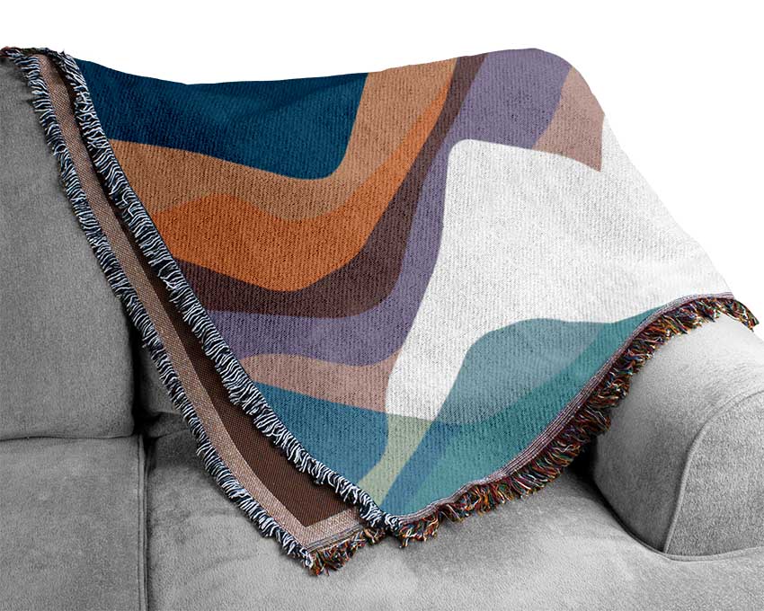 Modern Mountain Range Woven Blanket