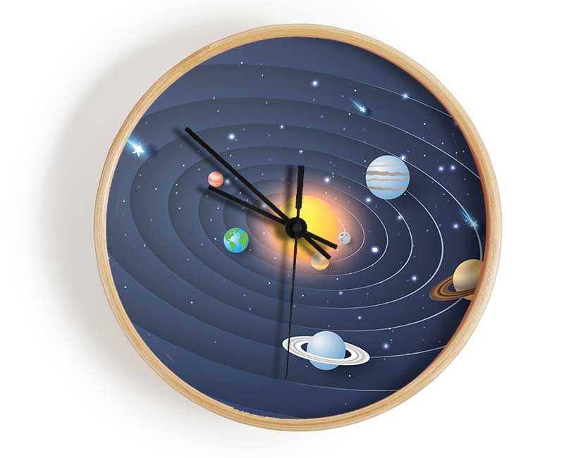 Space Rings Solar System Clock - Wallart-Direct UK