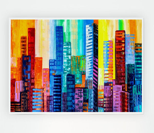 City Blocks Of Colour Print Poster Wall Art