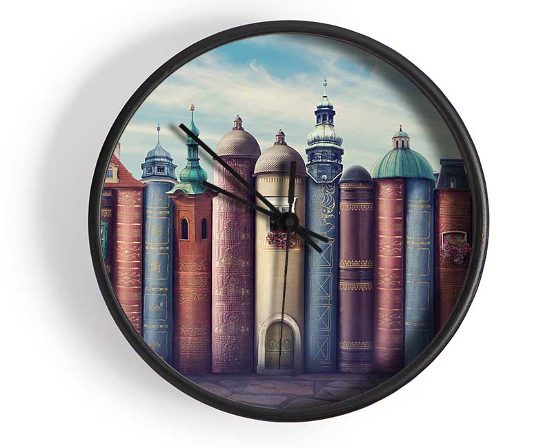 Book Village Clock - Wallart-Direct UK