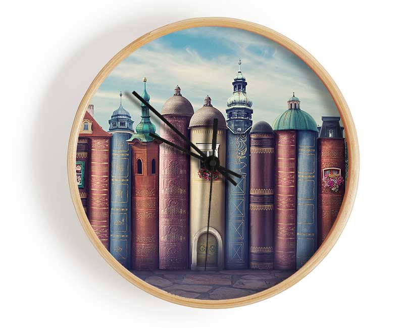 Book Village Clock - Wallart-Direct UK