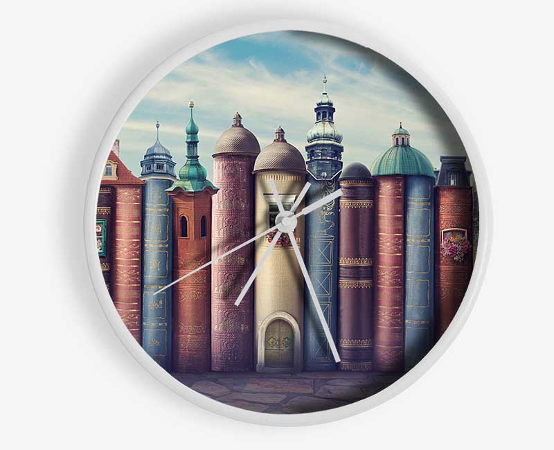 Book Village Clock - Wallart-Direct UK