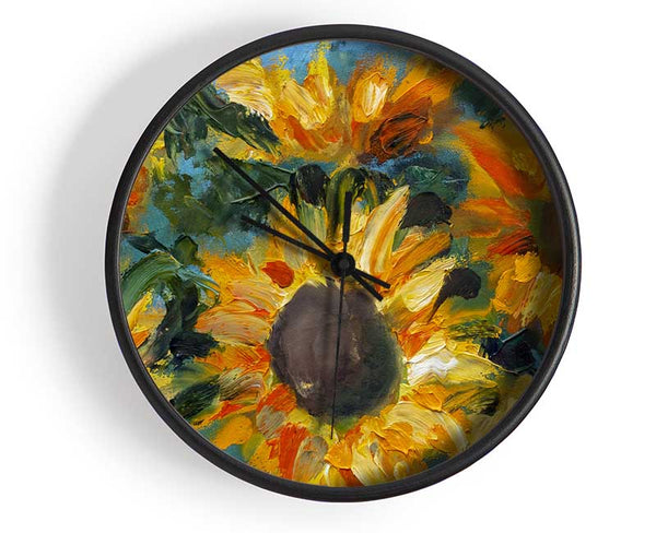 Sunflower Still Life Clock - Wallart-Direct UK