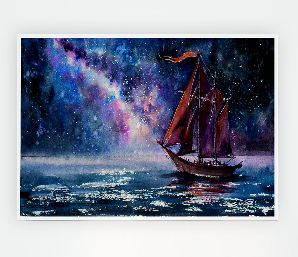 The Boat To The Universe Print Poster Wall Art