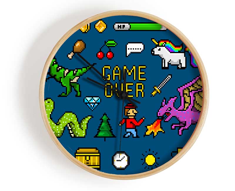 Game Over 8 Bit Clock - Wallart-Direct UK