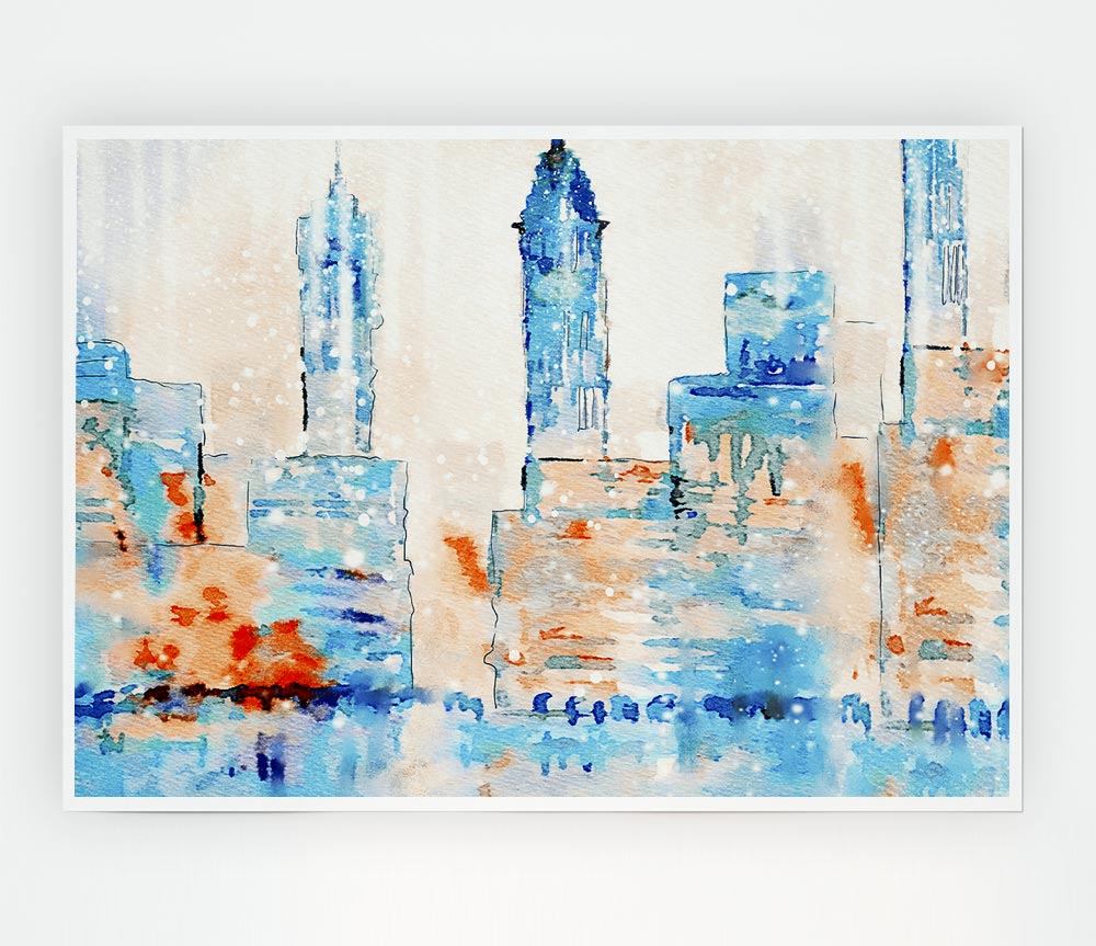 Hazy Streets Of New York Print Poster Wall Art